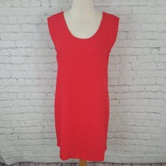 𝅺CYNTHIA ROWLEY Orangey-Red Shift Dress XS - Picture 1 of 6